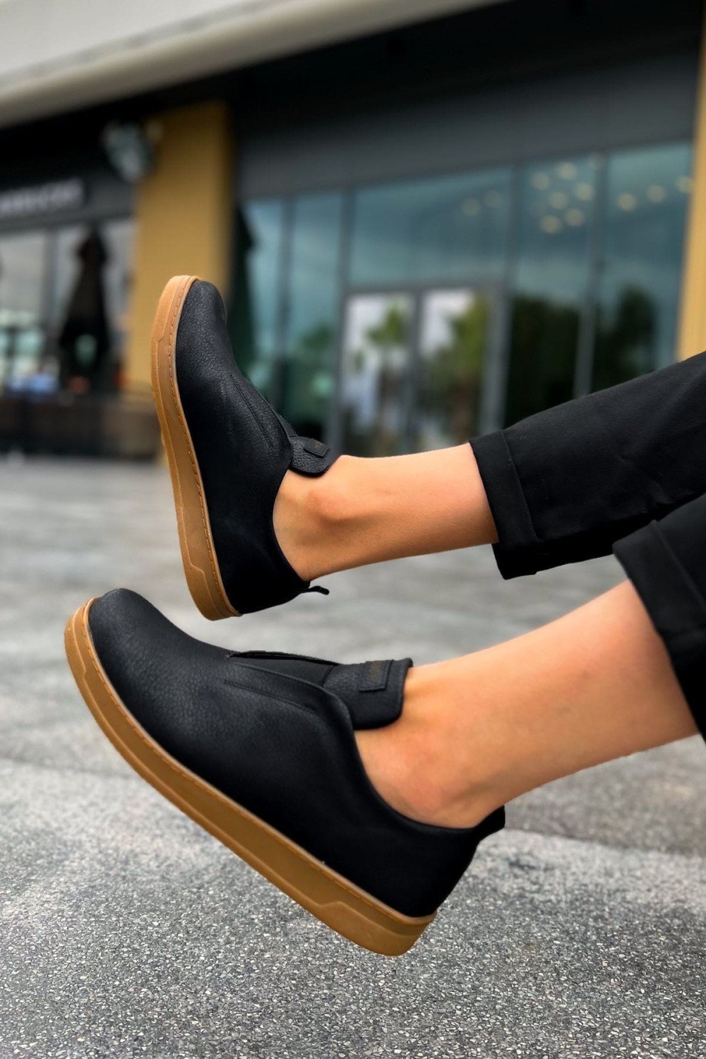 CH195 Rigidus Erkek Günlük Bağcıksız Krep Taban Cilt Spor Sneaker Ayakkabı CKT - Siyah Erkek Ayakkabı CH195 Rigidus Erkek Günlük Bağcıksız Krep Taban Cilt Spor Sneaker Ayakkabı CKT - Siyah – Chekich Erkek Ayakkabı