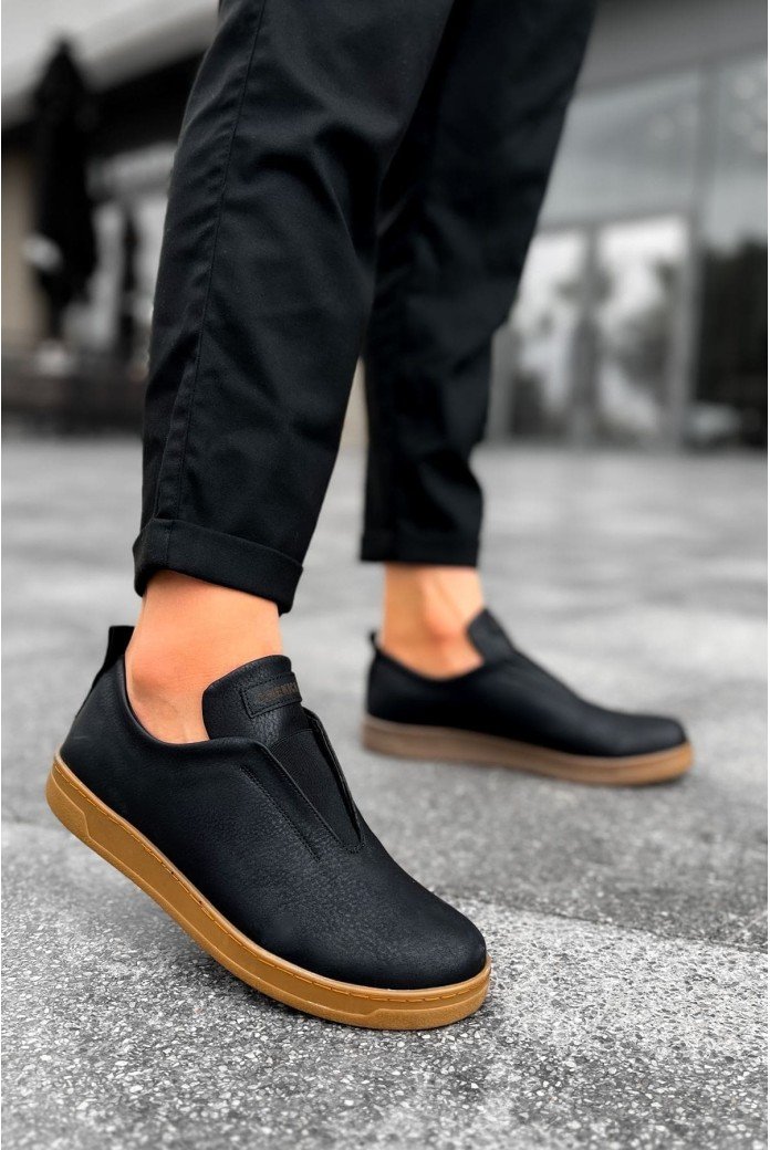 CH195 Rigidus Erkek Günlük Bağcıksız Krep Taban Cilt Spor Sneaker Ayakkabı CKT - Siyah CH195 Rigidus Erkek Günlük Bağcıksız Krep Taban Cilt Spor Sneaker Ayakkabı CKT - Siyah