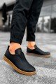 CH195 Rigidus Erkek Günlük Bağcıksız Krep Taban Cilt Spor Sneaker Ayakkabı CKT - Siyah Erkek Ayakkabı CH195 Rigidus Erkek Günlük Bağcıksız Krep Taban Cilt Spor Sneaker Ayakkabı CKT - Siyah – Chekich Erkek Ayakkabı