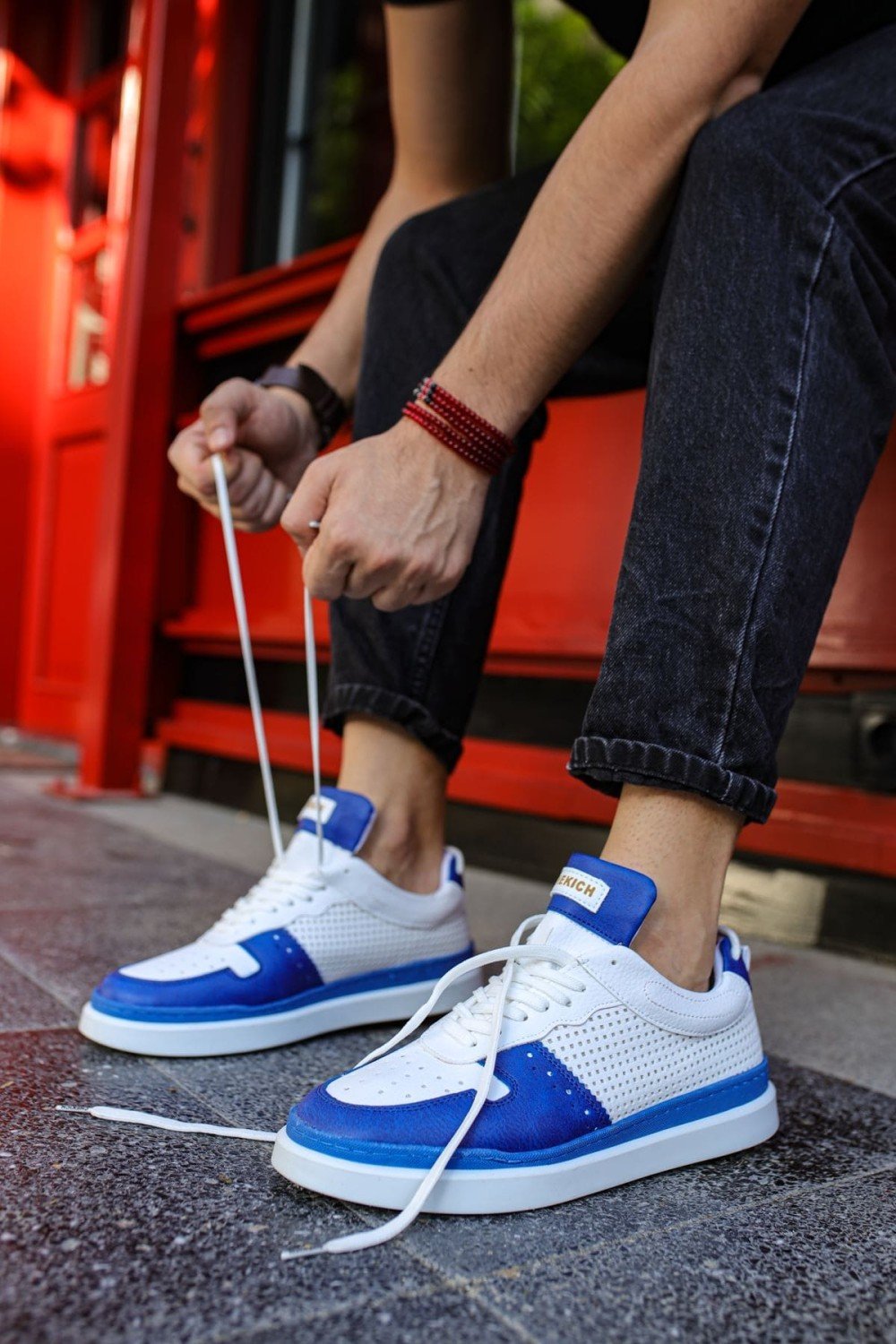 CH201 Hercules Erkek Günlük Bağcıklı Cilt Spor Sneaker Ayakkabı CBT - Beyaz/Mavi Erkek Ayakkabı CH201 Hercules Erkek Günlük Bağcıklı Cilt Spor Sneaker Ayakkabı CBT - Beyaz/Mavi – Chekich Erkek Ayakkabı