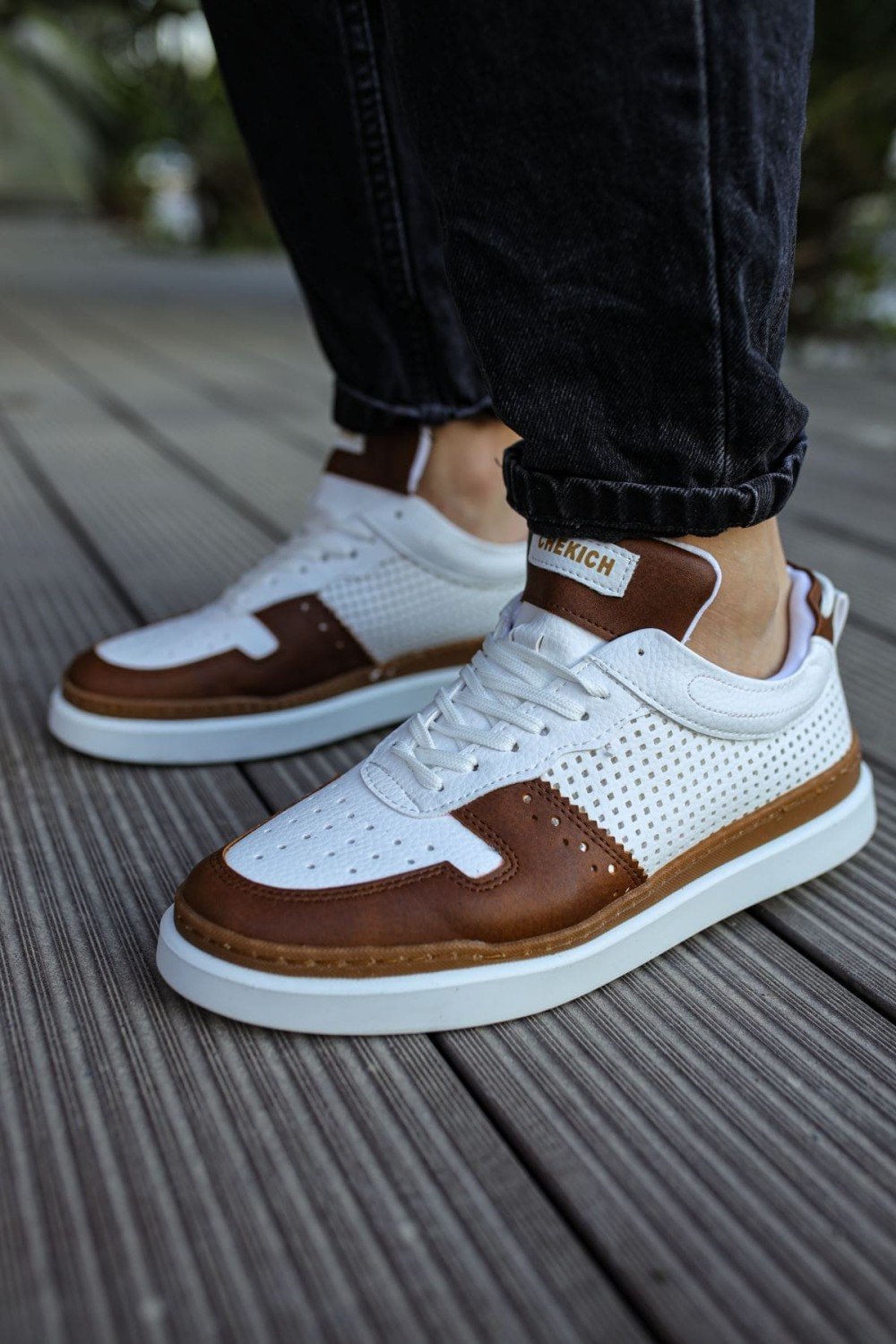 CH201 Hercules Erkek Günlük Bağcıklı Cilt Spor Sneaker Ayakkabı CBT - Beyaz/Taba Erkek Ayakkabı CH201 Hercules Erkek Günlük Bağcıklı Cilt Spor Sneaker Ayakkabı CBT - Beyaz/Taba – Chekich Erkek Ayakkabı