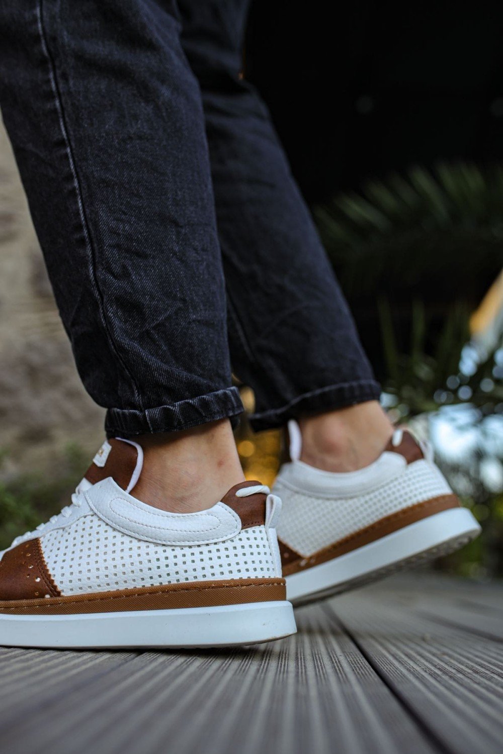 CH201 Hercules Erkek Günlük Bağcıklı Cilt Spor Sneaker Ayakkabı CBT - Beyaz/Taba Erkek Ayakkabı CH201 Hercules Erkek Günlük Bağcıklı Cilt Spor Sneaker Ayakkabı CBT - Beyaz/Taba – Chekich Erkek Ayakkabı
