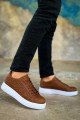 CH203 Maglieria Erkek Günlük Bağcıklı Cilt Spor Sneaker Ayakkabı CBT - Taba – Chekich Erkek Ayakkabı