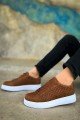 CH203 Maglieria Erkek Günlük Bağcıklı Cilt Spor Sneaker Ayakkabı CBT - Taba – Chekich Erkek Ayakkabı