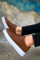 CH203 Maglieria Erkek Günlük Bağcıklı Cilt Spor Sneaker Ayakkabı CBT - Taba – Chekich Erkek Ayakkabı