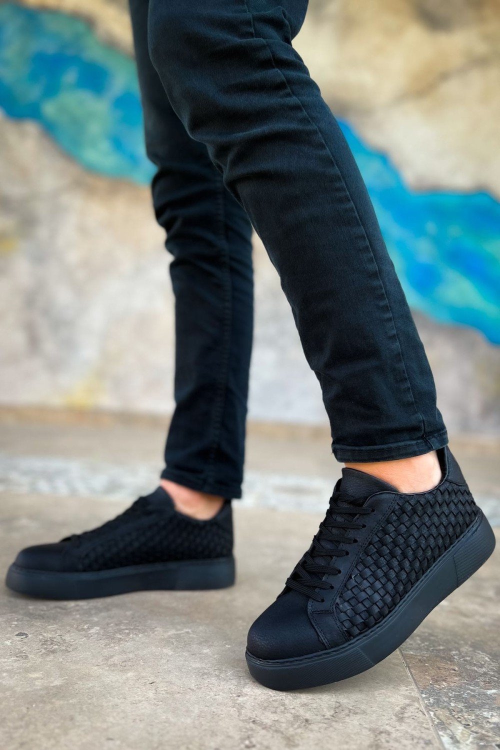 CH203 Maglieria Erkek Günlük Bağcıklı Cilt Spor Sneaker Ayakkabı CST - Siyah – Chekich Erkek Ayakkabı