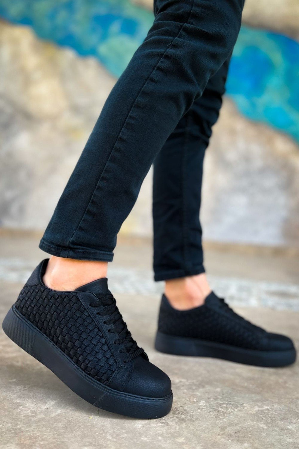CH203 Maglieria Erkek Günlük Bağcıklı Cilt Spor Sneaker Ayakkabı CST - Siyah – Chekich Erkek Ayakkabı