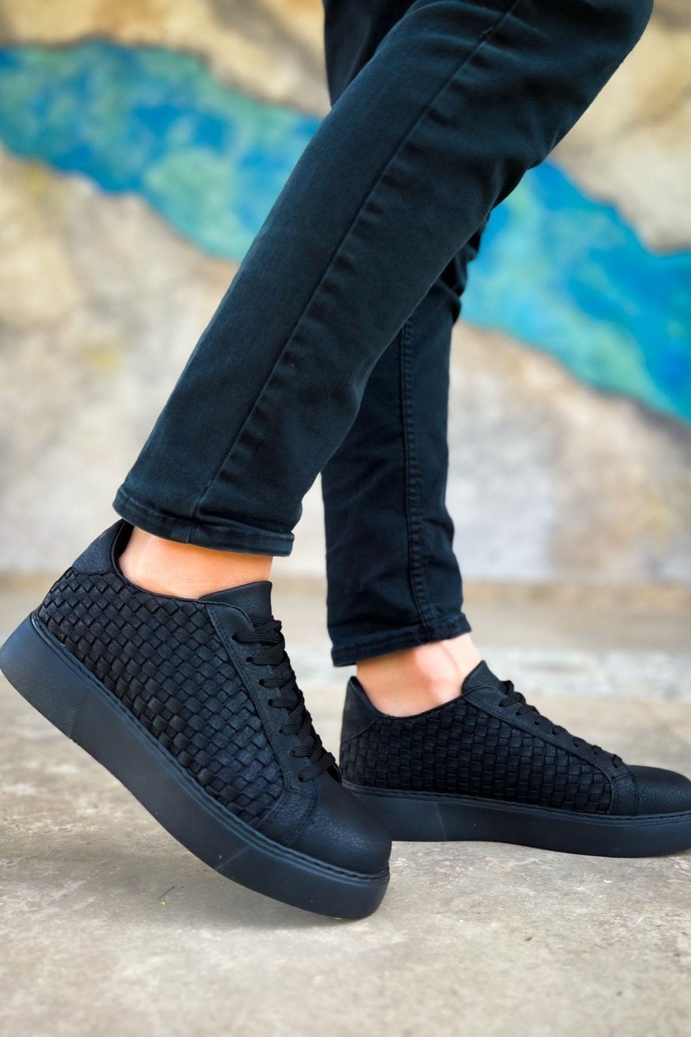 CH203 Maglieria Erkek Günlük Bağcıklı Cilt Spor Sneaker Ayakkabı CST - Siyah – Chekich Erkek Ayakkabı