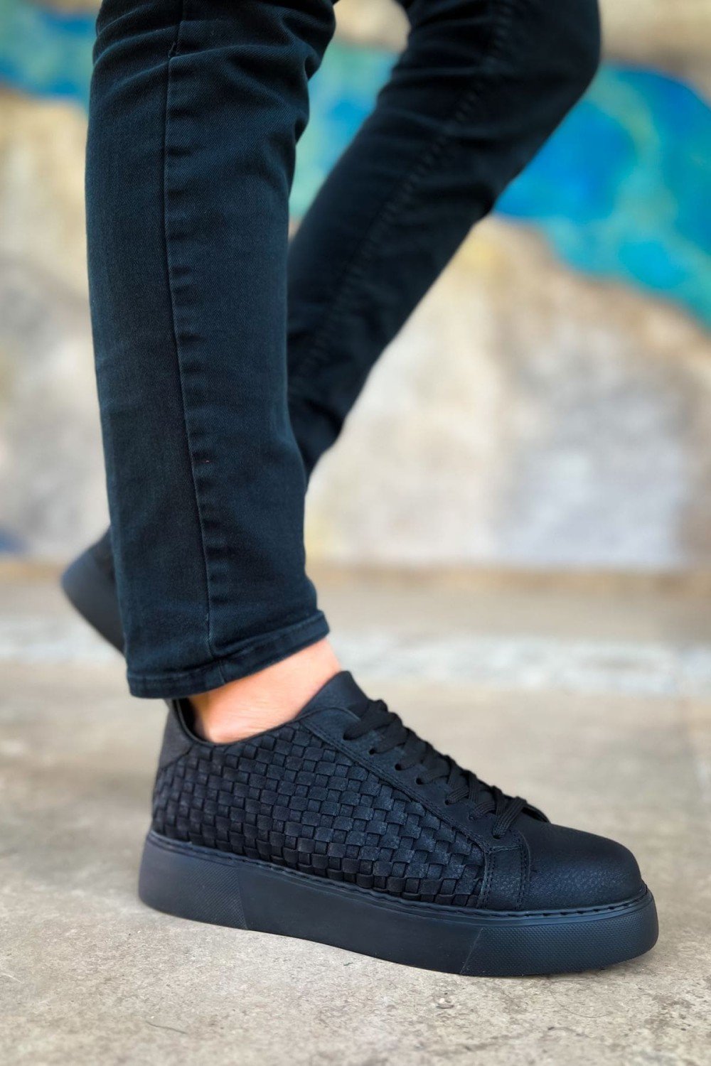 CH203 Maglieria Erkek Günlük Bağcıklı Cilt Spor Sneaker Ayakkabı CST - Siyah – Chekich Erkek Ayakkabı