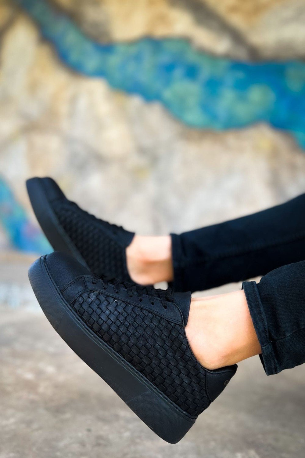 CH203 Maglieria Erkek Günlük Bağcıklı Cilt Spor Sneaker Ayakkabı CST - Siyah – Chekich Erkek Ayakkabı