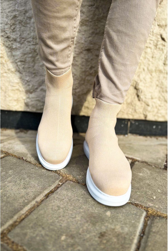 CH207 Maglieria - T Erkek Günlük Bağcıksız Triko Spor Sneaker Ayakkabı TBT - Krem CH207 Maglieria - T Erkek Günlük Bağcıksız Triko Spor Sneaker Ayakkabı TBT - Krem