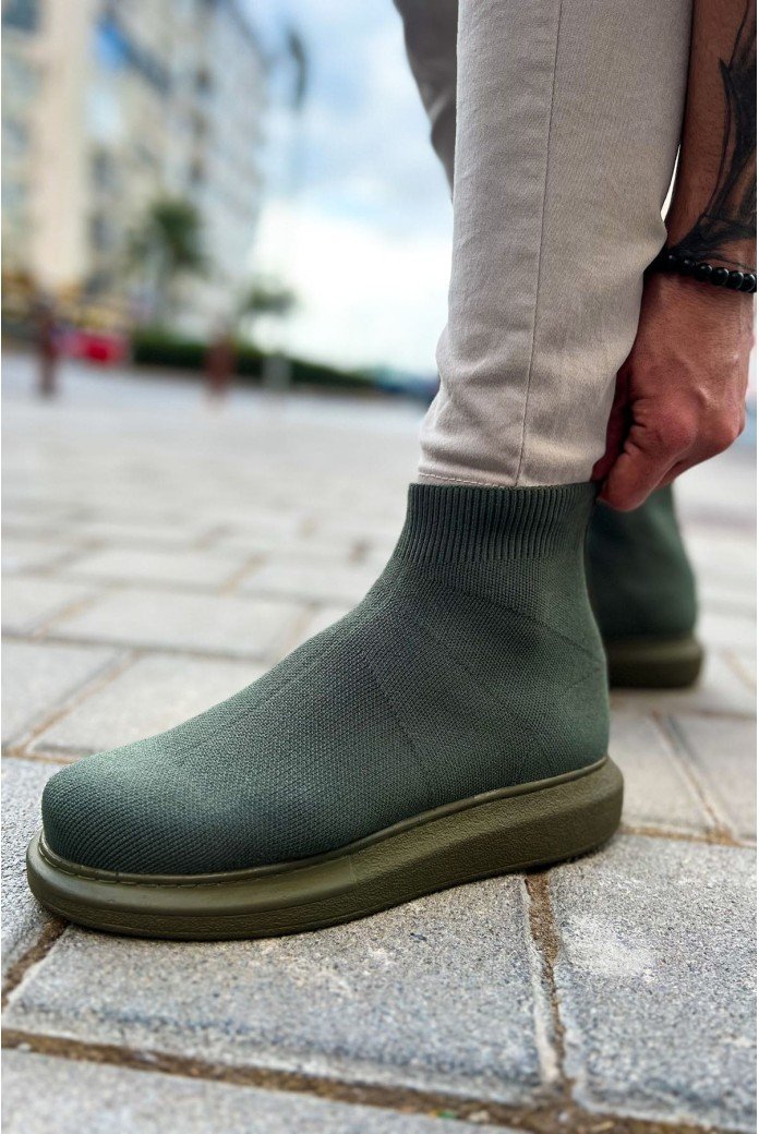 CH207 Maglieria - T Erkek Günlük Bağcıksız Triko Spor Sneaker Ayakkabı THT - Haki CH207 Maglieria - T Erkek Günlük Bağcıksız Triko Spor Sneaker Ayakkabı THT - Haki