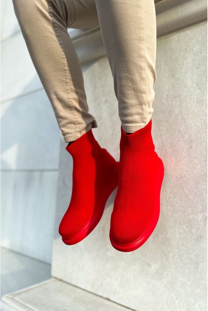 CH207 Maglieria - T Erkek Günlük Bağcıksız Triko Spor Sneaker Ayakkabı TKT - Kırmızı CH207 Maglieria - T Erkek Günlük Bağcıksız Triko Spor Sneaker Ayakkabı TKT - Kırmızı