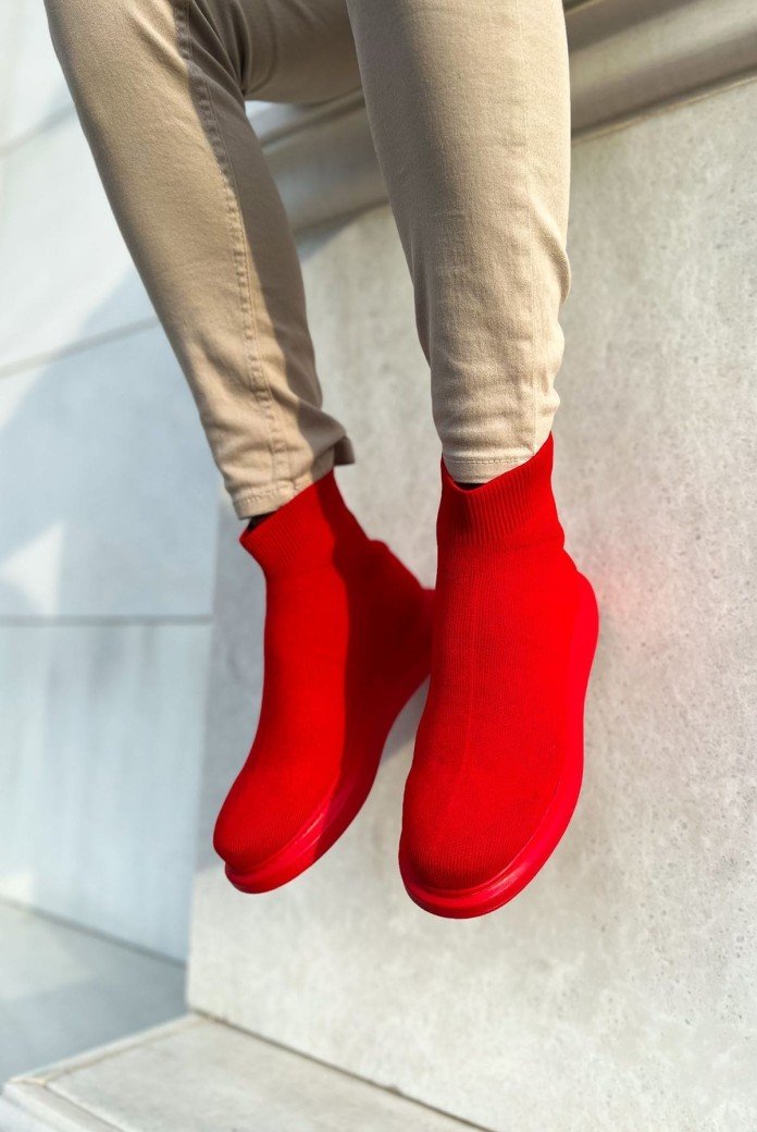 CH207 Maglieria - T Erkek Günlük Bağcıksız Triko Spor Sneaker Ayakkabı TKT - Kırmızı CH207 Maglieria - T Erkek Günlük Bağcıksız Triko Spor Sneaker Ayakkabı TKT - Kırmızı