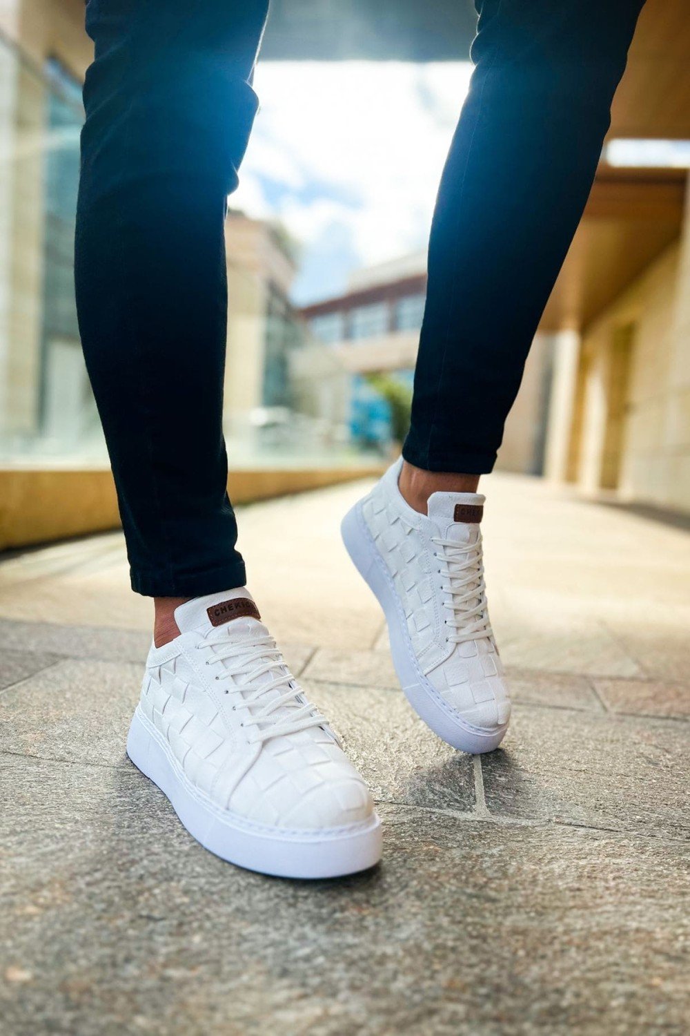 CH209 Vimini Erkek Günlük Bağcıklı Cilt Spor Sneaker Ayakkabı CBT - Beyaz – Chekich Erkek Ayakkabı