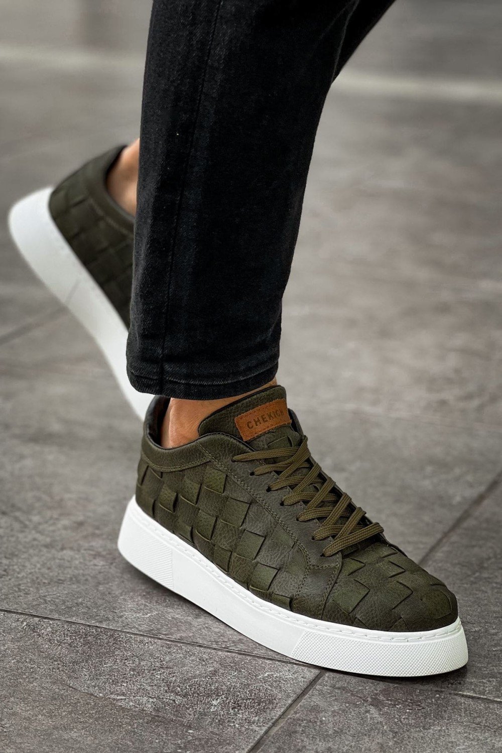 CH209 Vimini Erkek Günlük Bağcıklı Cilt Spor Sneaker Ayakkabı CBT - Haki – Chekich Erkek Ayakkabı