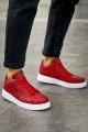 CH209 Vimini Erkek Günlük Bağcıklı Cilt Spor Sneaker Ayakkabı CBT - Kırmızı – Chekich Erkek Ayakkabı