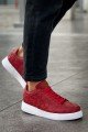 CH209 Vimini Erkek Günlük Bağcıklı Cilt Spor Sneaker Ayakkabı CBT - Kırmızı – Chekich Erkek Ayakkabı