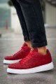 CH209 Vimini Erkek Günlük Bağcıklı Cilt Spor Sneaker Ayakkabı CBT - Kırmızı