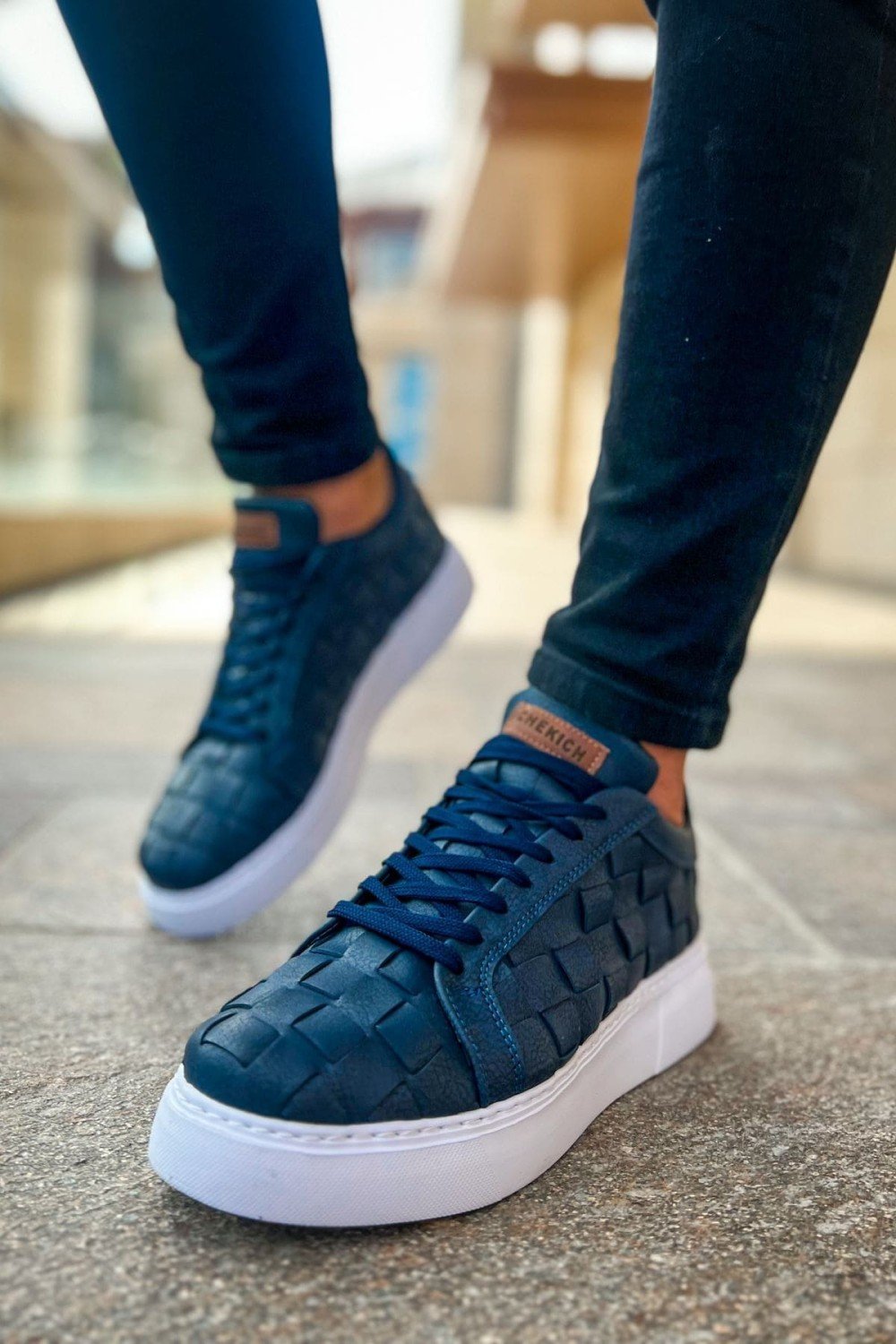 CH209 Vimini Erkek Günlük Bağcıklı Cilt Spor Sneaker Ayakkabı CBT - Lacivert – Chekich Erkek Ayakkabı