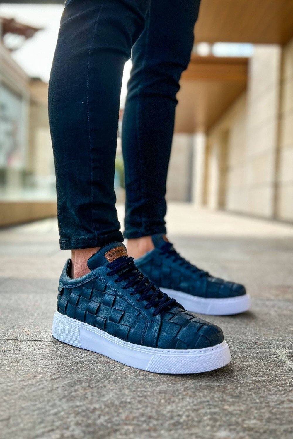 CH209 Vimini Erkek Günlük Bağcıklı Cilt Spor Sneaker Ayakkabı CBT - Lacivert – Chekich Erkek Ayakkabı