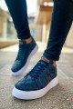 CH209 Vimini Erkek Günlük Bağcıklı Cilt Spor Sneaker Ayakkabı CBT - Lacivert