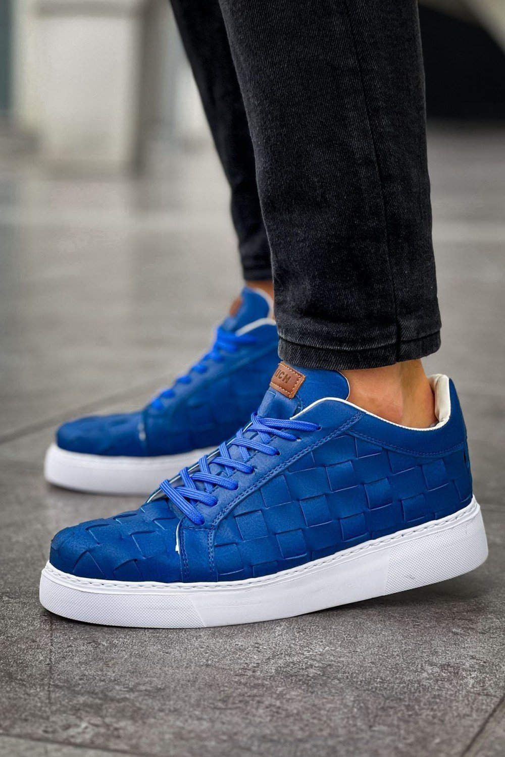 CH209 Vimini Erkek Günlük Bağcıklı Cilt Spor Sneaker Ayakkabı CBT - Mavi – Chekich Erkek Ayakkabı