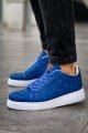 CH209 Vimini Erkek Günlük Bağcıklı Cilt Spor Sneaker Ayakkabı CBT - Mavi