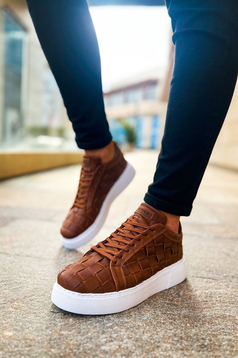 CH209 Vimini Erkek Günlük Bağcıklı Cilt Spor Sneaker Ayakkabı CBT - Taba – Chekich Erkek Ayakkabı