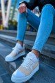 CH219 Laser Erkek Günlük Bağcıklı Cilt Spor Sneaker Ayakkabı CBT - Bej/Beyaz Erkek Ayakkabı CH219 Laser Erkek Günlük Bağcıklı Cilt Spor Sneaker Ayakkabı CBT - Bej/Beyaz – Chekich Erkek Ayakkabı