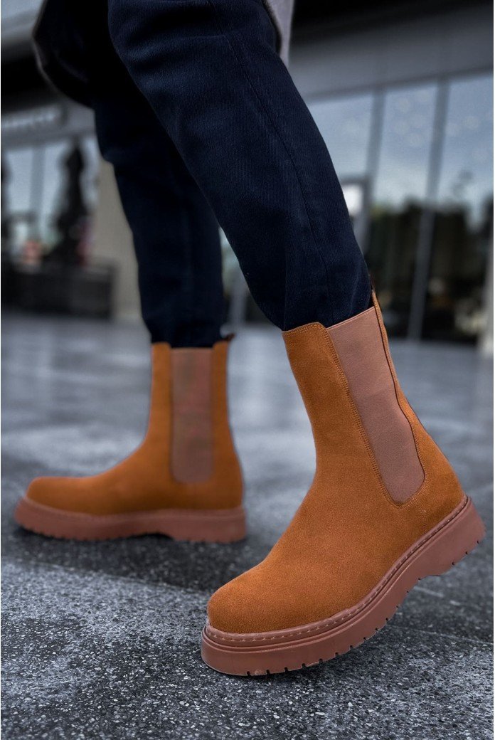 CH223 Alaska Erkek Spor Günlük Bağcıksız Süet Bot STT - Taba