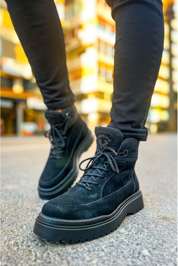 CH225 Impacts Erkek Spor Günlük Bağcıklı Süet Bot SST - Siyah