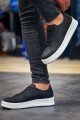CH2401 Laiva Erkek Günlük Bağcıklı Cilt Spor Sneaker Ayakkabı CBT - Siyah – Chekich Erkek Ayakkabı
