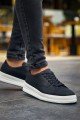CH2401 Laiva Erkek Günlük Bağcıklı Cilt Spor Sneaker Ayakkabı CBT - Siyah – Chekich Erkek Ayakkabı