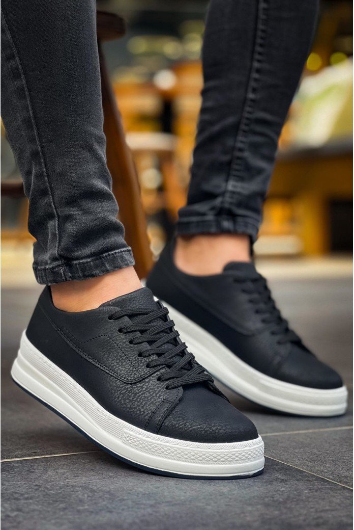CH2401 Laiva Erkek Günlük Bağcıklı Cilt Spor Sneaker Ayakkabı CBT - Siyah CH2401 Laiva Erkek Günlük Bağcıklı Cilt Spor Sneaker Ayakkabı CBT - Siyah