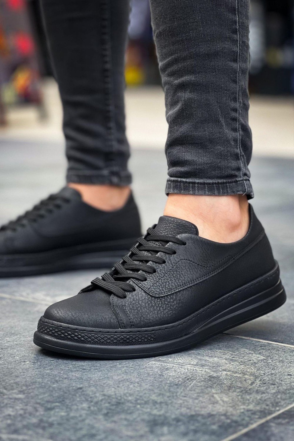 CH2401 Laiva Erkek Günlük Bağcıklı Cilt Spor Sneaker Ayakkabı CST - Siyah – Chekich Erkek Ayakkabı