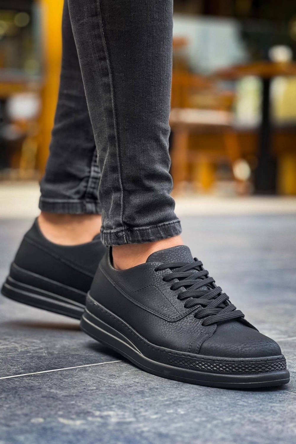 CH2401 Laiva Erkek Günlük Bağcıklı Cilt Spor Sneaker Ayakkabı CST - Siyah – Chekich Erkek Ayakkabı