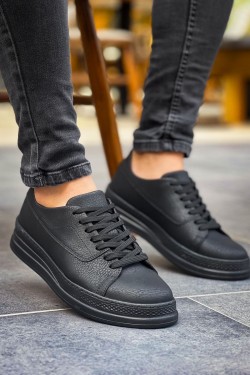 CH2401 Laiva Erkek Günlük Bağcıklı Cilt Spor Sneaker Ayakkabı CST - Siyah CH2401 Laiva Erkek Günlük Bağcıklı Cilt Spor Sneaker Ayakkabı CST - Siyah