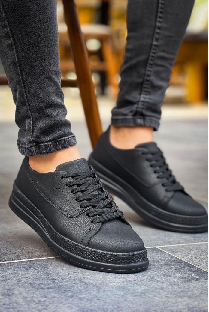 CH2401 Laiva Erkek Günlük Bağcıklı Cilt Spor Sneaker Ayakkabı CST - Siyah CH2401 Laiva Erkek Günlük Bağcıklı Cilt Spor Sneaker Ayakkabı CST - Siyah