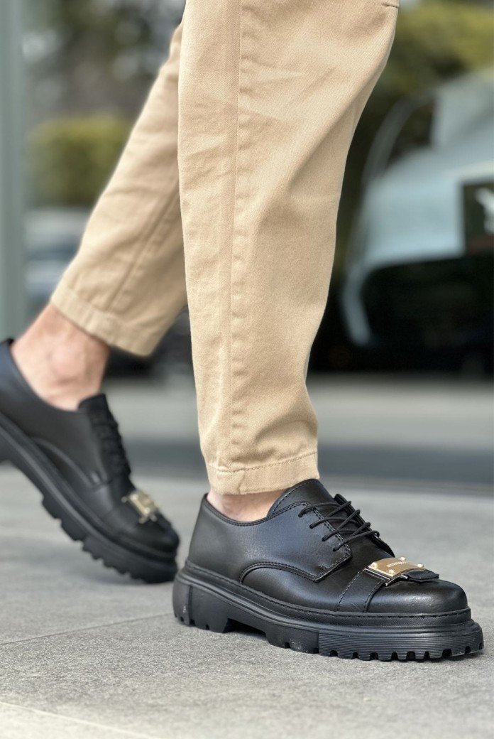 CH2402 Cools Erkek Günlük Bağcıklı Cilt Klasik Ayakkabı CST - Siyah CH2402 Cools Erkek Günlük Bağcıklı Cilt Klasik Ayakkabı CST - Siyah