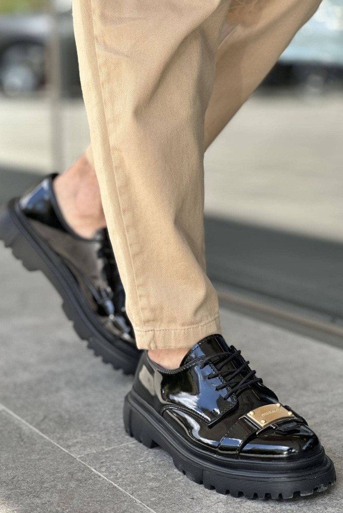 CH2402 Cools Erkek Günlük Bağcıklı Rugan Klasik Ayakkabı RST - Siyah CH2402 Cools Erkek Günlük Bağcıklı Rugan Klasik Ayakkabı RST - Siyah