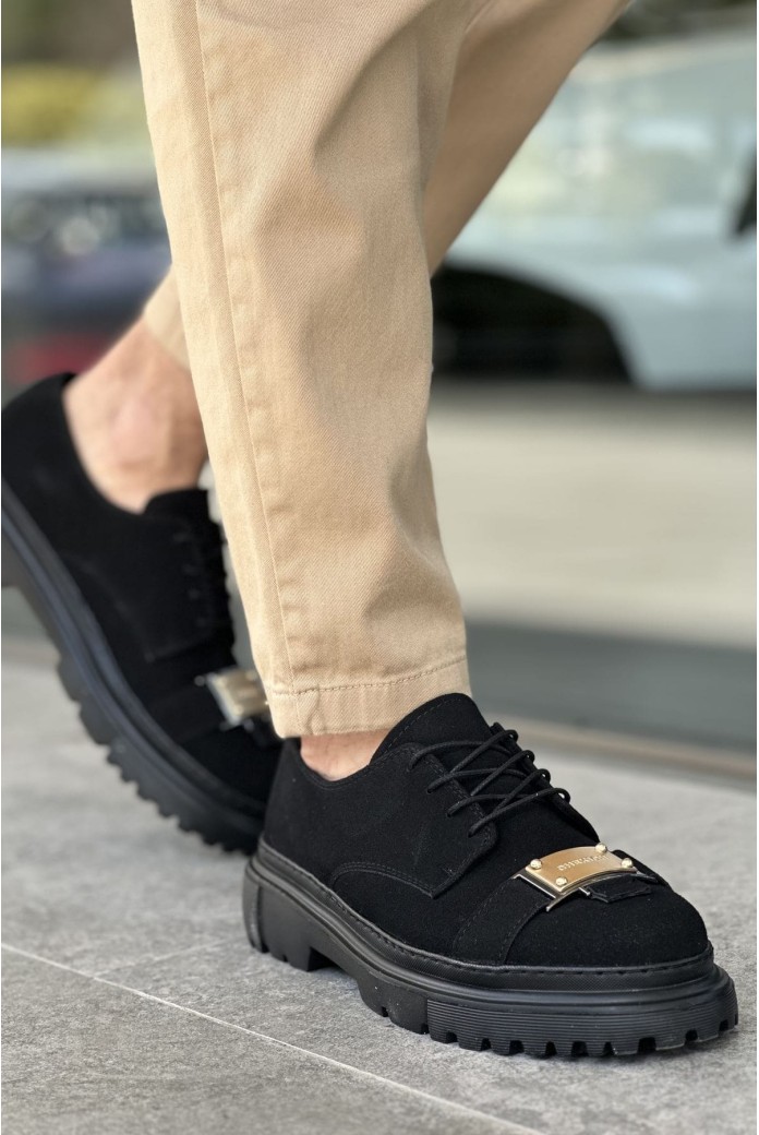 CH2402 Cools Erkek Günlük Bağcıklı Süet Klasik Ayakkabı SST - Siyah