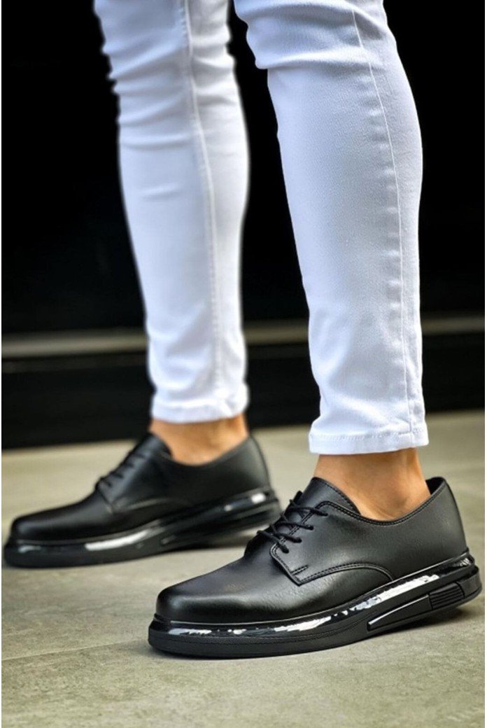 CH2403 Clasico Erkek Günlük Bağcıklı Cilt Klasik Ayakkabı CST - Siyah