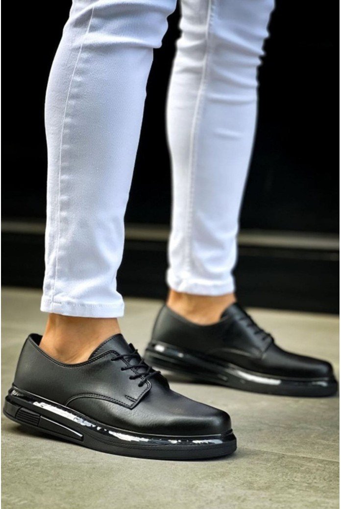 CH2403 Clasico Erkek Günlük Bağcıklı Cilt Klasik Ayakkabı CST - Siyah