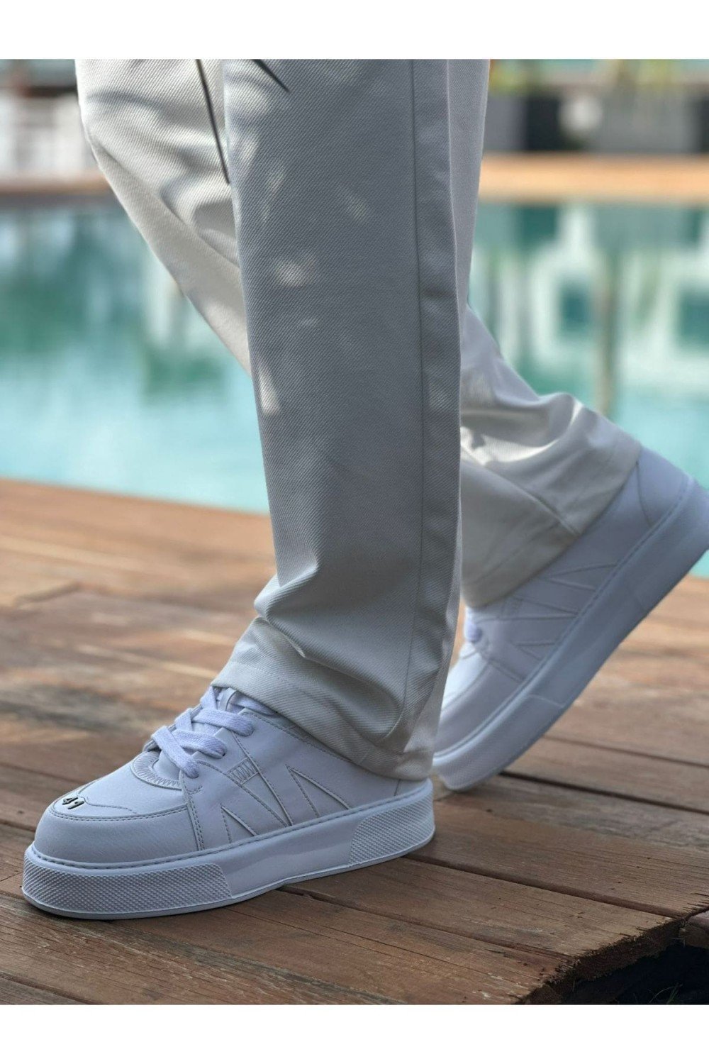 CH2407 Star - X Erkek Günlük Bağcıklı Cilt Spor Sneaker Ayakkabı CBT - Beyaz Erkek Ayakkabı CH2407 Star - X Erkek Günlük Bağcıklı Cilt Spor Sneaker Ayakkabı CBT - Beyaz – Chekich Erkek Ayakkabı