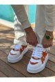 CH2407 Star - X Erkek Günlük Bağcıklı Cilt Spor Sneaker Ayakkabı CBT - Beyaz/Turuncu Erkek Ayakkabı CH2407 Star - X Erkek Günlük Bağcıklı Cilt Spor Sneaker Ayakkabı CBT - Beyaz/Turuncu – Chekich Erkek Ayakkabı