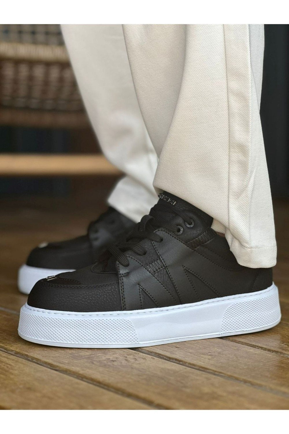 CH2407 Star - X Erkek Günlük Bağcıklı Cilt Spor Sneaker Ayakkabı CBT - Siyah Erkek Ayakkabı CH2407 Star - X Erkek Günlük Bağcıklı Cilt Spor Sneaker Ayakkabı CBT - Siyah – Chekich Erkek Ayakkabı