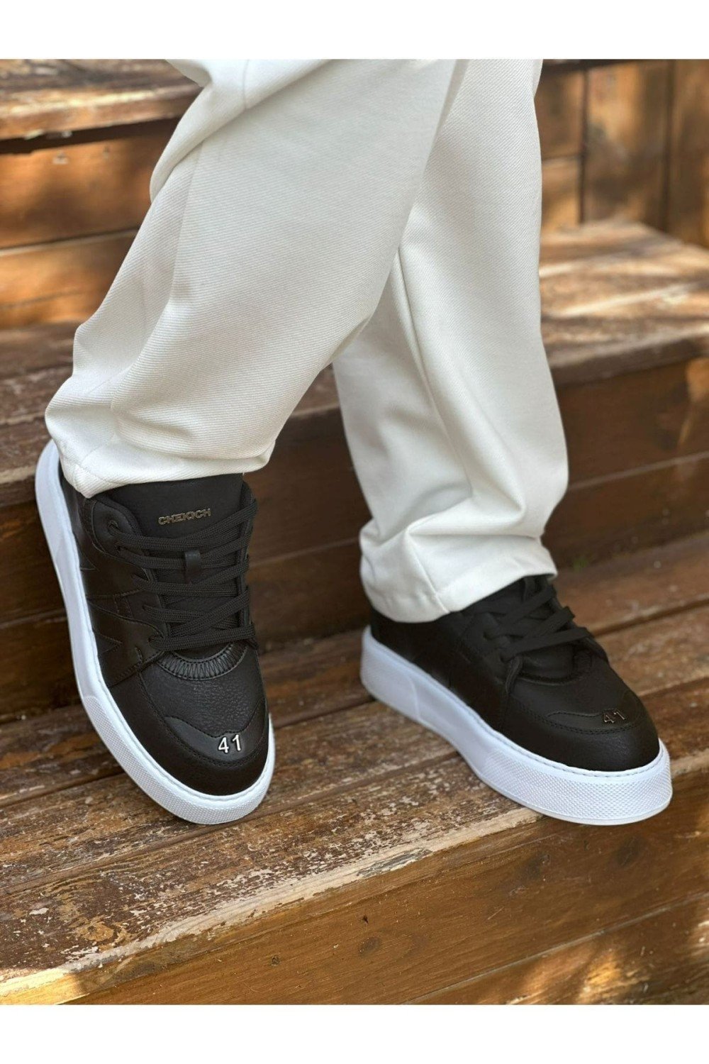 CH2407 Star - X Erkek Günlük Bağcıklı Cilt Spor Sneaker Ayakkabı CBT - Siyah Erkek Ayakkabı CH2407 Star - X Erkek Günlük Bağcıklı Cilt Spor Sneaker Ayakkabı CBT - Siyah – Chekich Erkek Ayakkabı