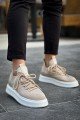 CH2408 Fusion Erkek Günlük Bağcıklı Triko Spor Sneaker Ayakkabı TBT - Bej