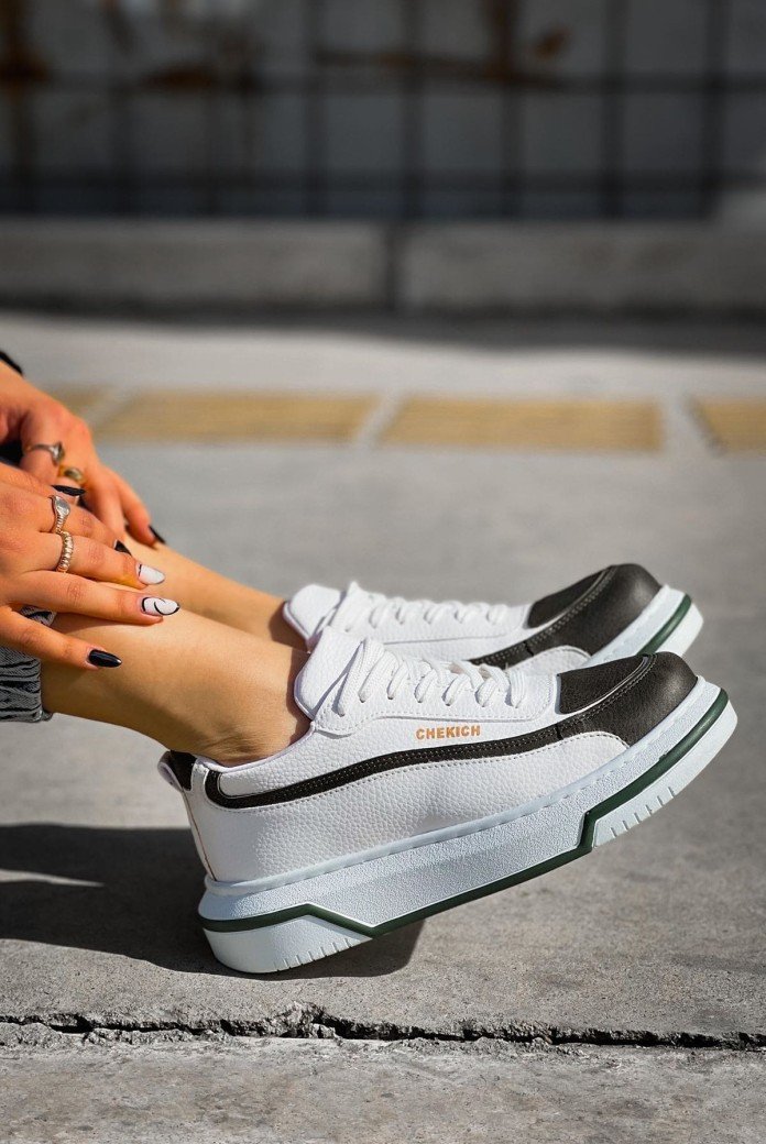 CH241 Signature Line Up Erkek Günlük Bağcıklı Cilt Spor Sneaker Ayakkabı CBT - Beyaz/Haki CH241 Signature Line Up Erkek Günlük Bağcıklı Cilt Spor Sneaker Ayakkabı CBT - Beyaz/Haki
